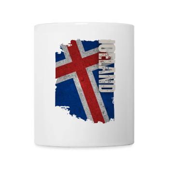 Drapeau vertical de l’Islande, j’aime l’Islande - Mug blanc - blanc - Devant