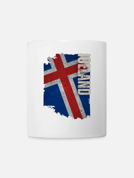 Vertikale isländische Flagge, ich liebe Island - Tasse - Weiß