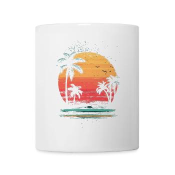 Palm Tree Sunset Summer Sun - Mug - white - Front