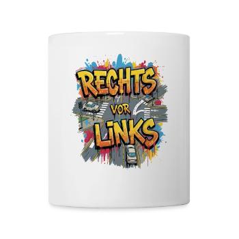Droite avant gauche - Style graffiti - Mug blanc - blanc - Devant