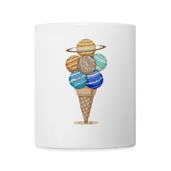 Planeten Eiswaffel im Anime Stil - Tasse - Weiß - Vorne