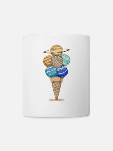 Planeten Eiswaffel im Anime Stil - Tasse - Weiß