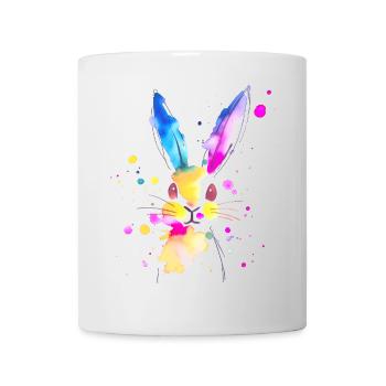 Abstraktes Aquarell-Kaninchen 🐇 - Tasse - Weiß - Vorne