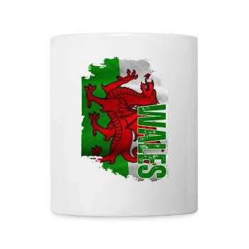 Vertical Welsh flag, Welsh pride - Mug - white - Front