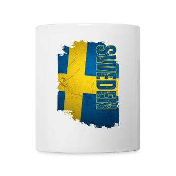 Drapeau vertical de la Suède, j’adore la Suède - Mug blanc - blanc - Devant