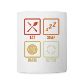 Manger des fléchettes pour dormir répéter - Mug blanc - blanc - Devant