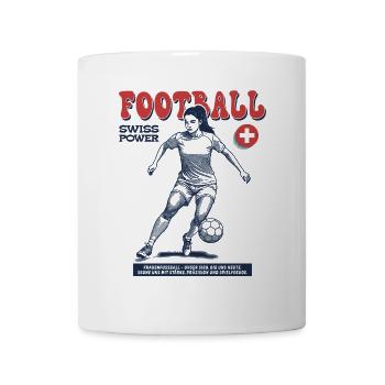 Schweizer Frauenfußball Shirt: Torjubel mit Power - Tasse - Weiß - Vorne