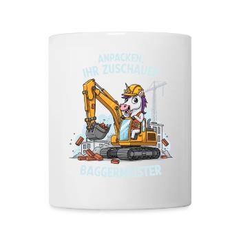 Einhorn Baggermeister - Tasse - Weiß - Vorne