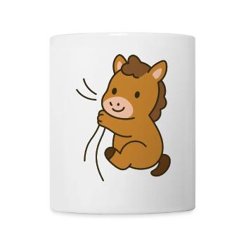 Poulain câliné - Mug blanc - blanc - Devant