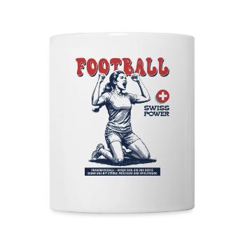 Swiss Fußballspielerin Shirt: Schuss zum Sieg - Tasse - Weiß - Vorne