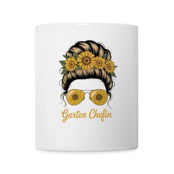 Garten Chefin Hobbygärtnerin Gärtnerei Sonnenblume - Tasse - Weiß - Vorne