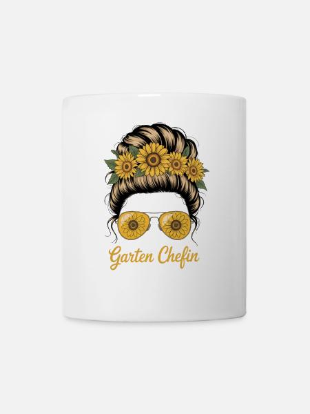 Garten Chefin Hobbygärtnerin Gärtnerei Sonnenblume - Tasse - Weiß