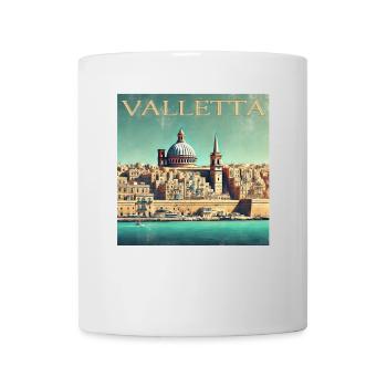 Retro Malta Valletta Port City Sunbeams - Mug - white - Front