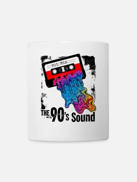 The 90s Sound - Retro Kassette Farbenfroh - Tasse - Weiß
