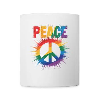 Peace Regenbogen Queer LGBTQ+ Pride Day - Tasse - Weiß - Vorne