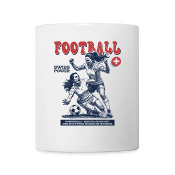 Foul mit Ansage: Swiss Fußballspielerin Shirt - Tasse - Weiß - Vorne