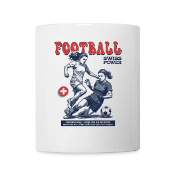 Technik im Fokus: Fußballerin Shirt Schweiz - Tasse - Weiß - Vorne