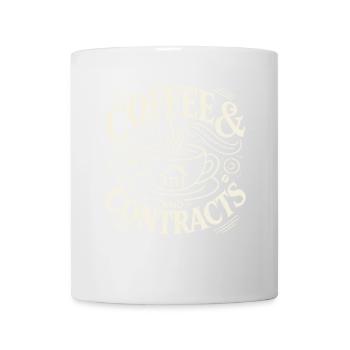 Kaffee und Verträge - Tasse - Weiß - Vorne