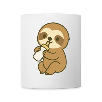 Bottle Time Sloth - Faultier-Baby mit Fläschchen - Tasse - Weiß - Vorne