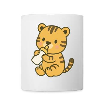 Bottle Baby Tiger - Baby Tiger with Bottle - Mug - white - Front