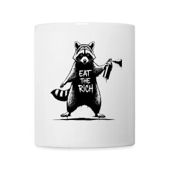 EAT THE RICH - Raccoon Sprayer Street Art - Mug - white - Front