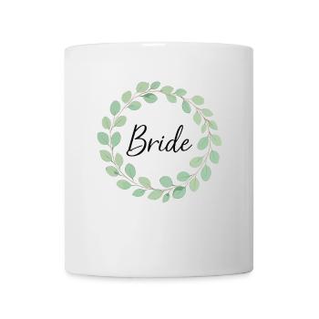 Braut – Florales Kranz-Design für Hochzeiten - Tasse - Weiß - Vorne