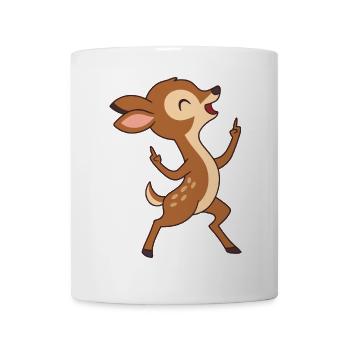 Fröhliches Rehkitz - Dancing Fawn Delight - Tasse - Weiß - Vorne