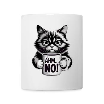 Um... No! Cat With Coffee Humor - Mug - white - Front