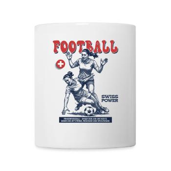 Foul mit Haltung: Schweizer Fußballerin Shirt - Tasse - Weiß - Vorne
