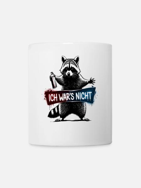 Ich War's Nicht - Waschbär Sprayer Humor Tier - Tasse - Weiß