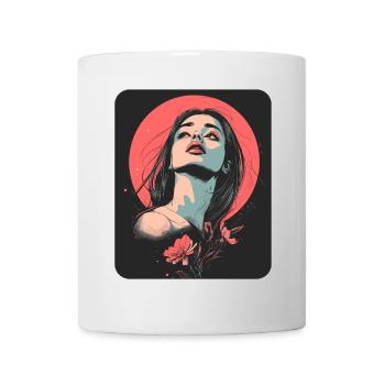 Femme Tête Fleurs Journée Internationale de la Femme Abstrait Créatif - Mug blanc - blanc - Devant