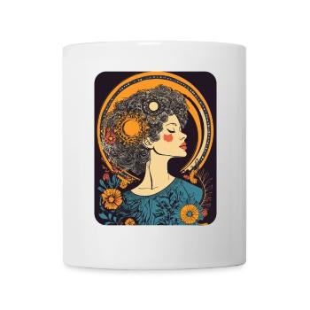 Femme Tête Fleurs Journée Internationale de la Femme Abstrait Créatif - Mug blanc - blanc - Devant