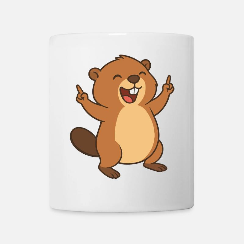 Plaisir joyeux du castor - Mug blanc - blanc