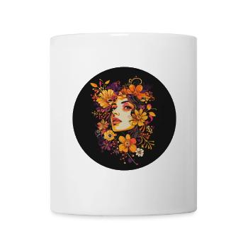 Femme Tête Fleurs Journée Internationale de la Femme Abstrait Créatif - Mug blanc - blanc - Devant