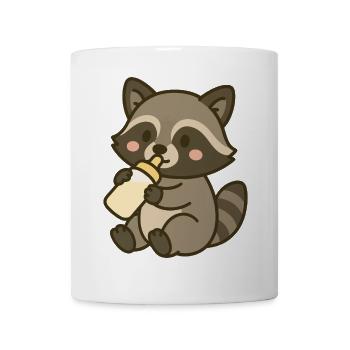 Bottle time with raccoons - Mug - white - Front