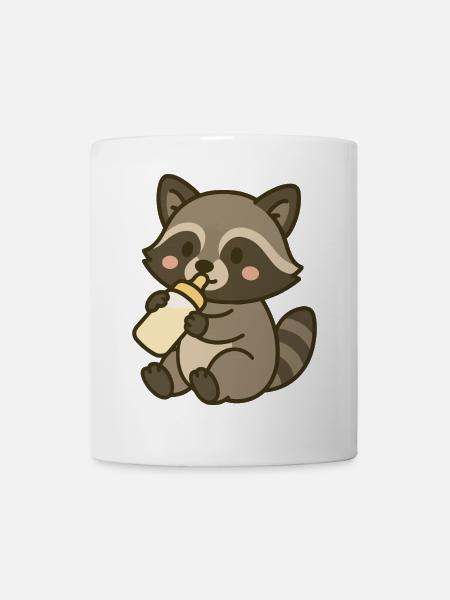 Flaschenzeit mit Waschbärchen - Tasse - Weiß