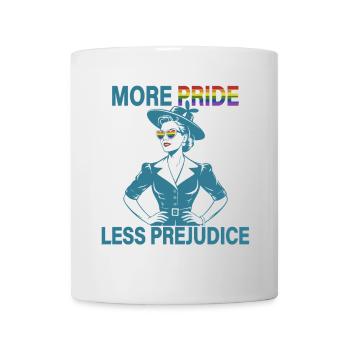 Plus de fierté moins de préjugés Mois de la fierté LGBTQ - Mug blanc - blanc - Devant