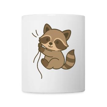 Raton laveur blotti - Mug blanc - blanc - Devant