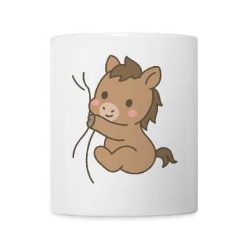 Snuggled up horse - Mug - white - Front