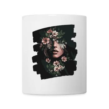 Femme Tête Fleurs Journée Internationale de la Femme Abstrait Créatif - Mug blanc - blanc - Devant