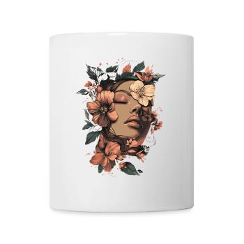 Femme Tête Fleurs Journée Internationale de la Femme Abstrait Créatif - Mug blanc - blanc - Devant