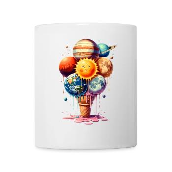 Cream Planet Waffle Système solaire de crème glacée - Mug blanc - blanc - Devant