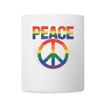 Peace Regenbogen Queer LGBTQ+ Pride Day - Tasse - Weiß - Vorne