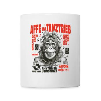 Monkey on Beats Shirt : De la musique avec de l’attitude - Mug blanc - blanc - Devant