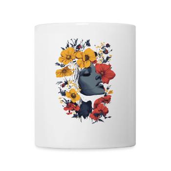 Femme Tête Fleurs Journée Internationale de la Femme Abstrait Créatif - Mug blanc - blanc - Devant