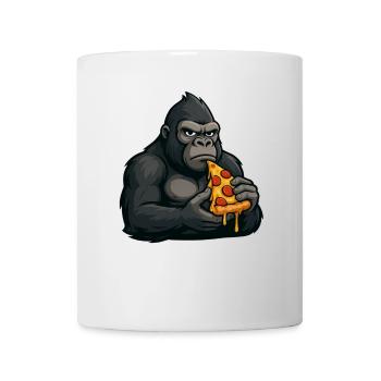 Cute Gorilla Pizza Italian Cartoon Food - Mug - white - Front