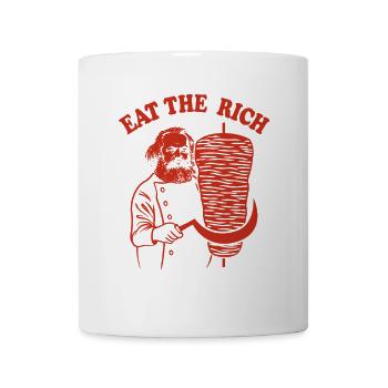 Eat the rich - Karl Marx Cartoon - Döner Kebab - Tasse - Weiß - Vorne
