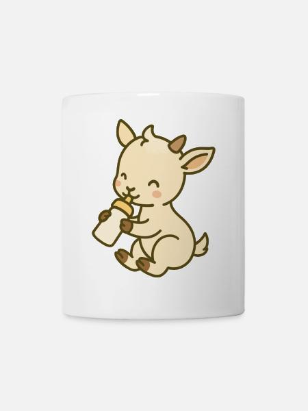 Milchzeit mit Zicklein - Tasse - Weiß