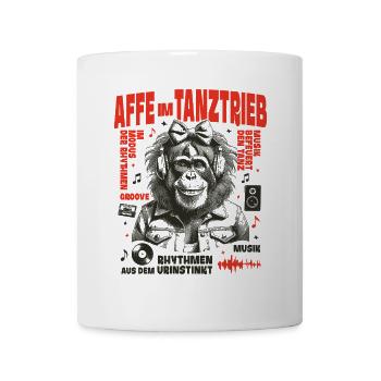 Diva Shirt: Monkey Groove with Perm Bow - Mug - white - Front
