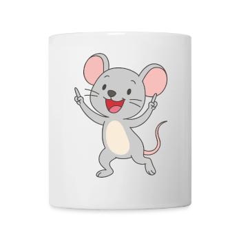 Dancing fun mouse - Mug - white - Front